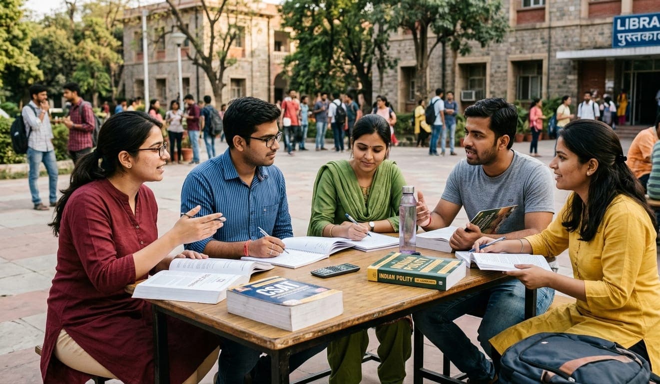Students studying